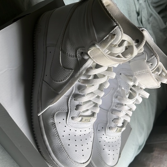 Nike Air Force ones. Women’s size 8. All white. Worn twice. - Picture 3 of 5